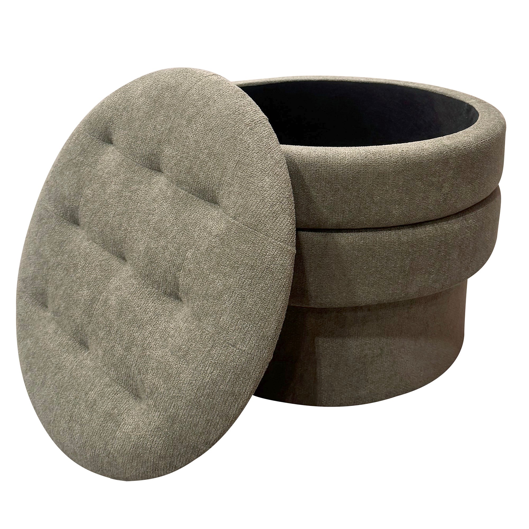 KEPLER-ROUND STORAGE OTTOMAN-MOSS