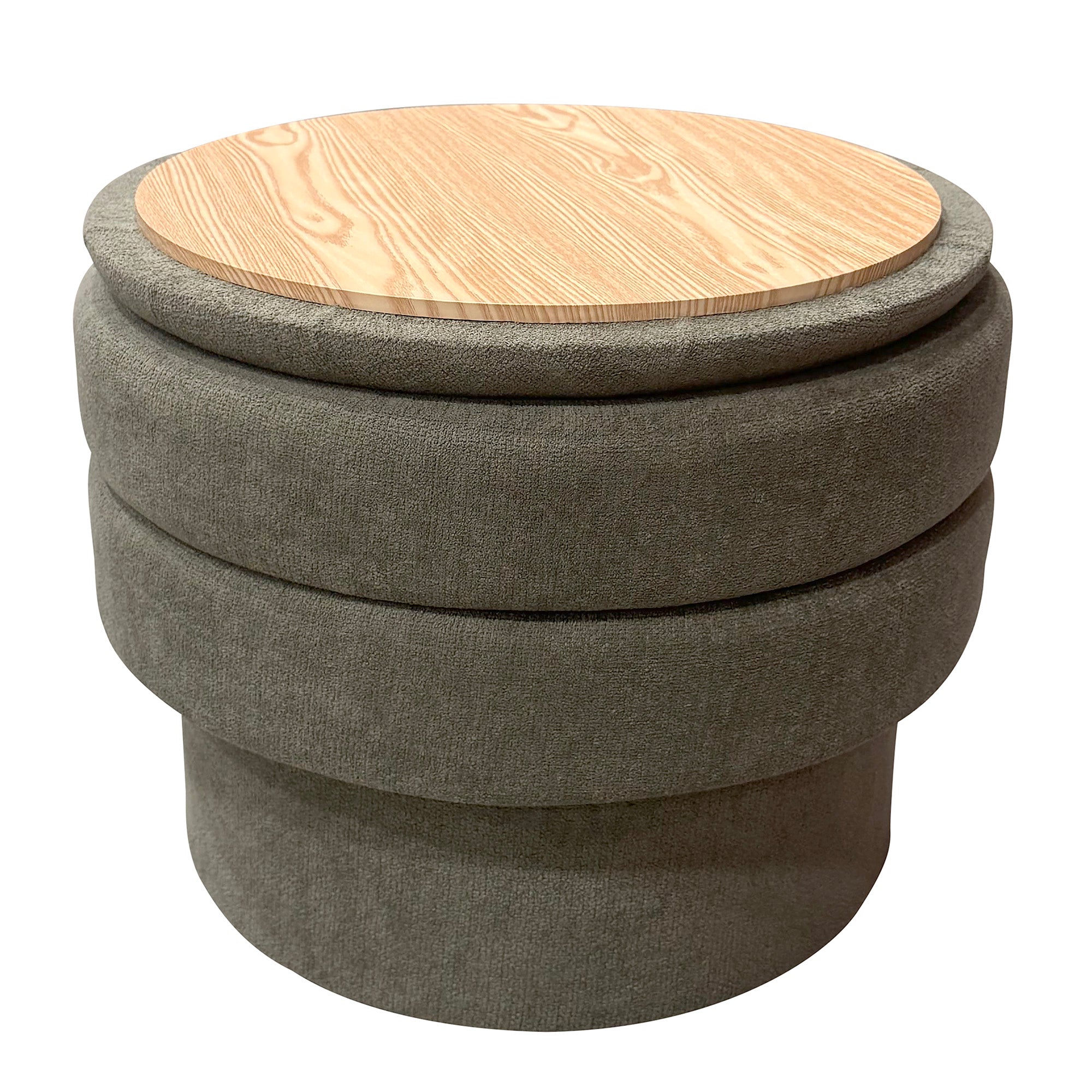 KEPLER-ROUND STORAGE OTTOMAN-MOSS