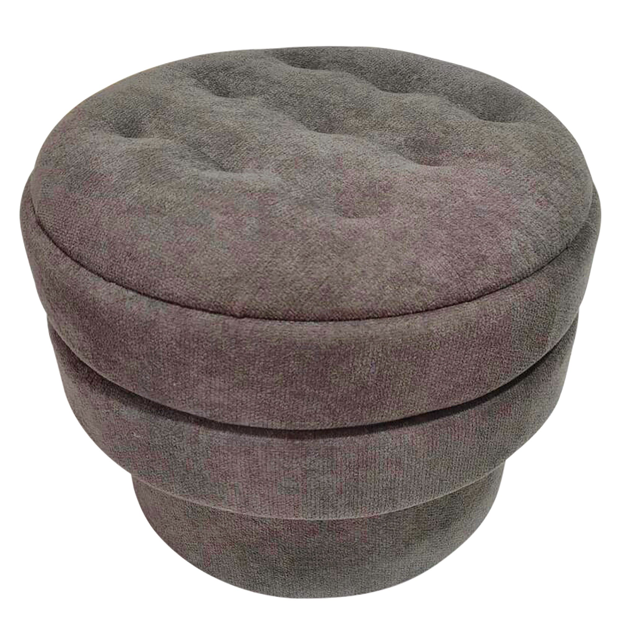 KEPLER-RND STORAGE OTTOMAN-WARM CHARCOAL