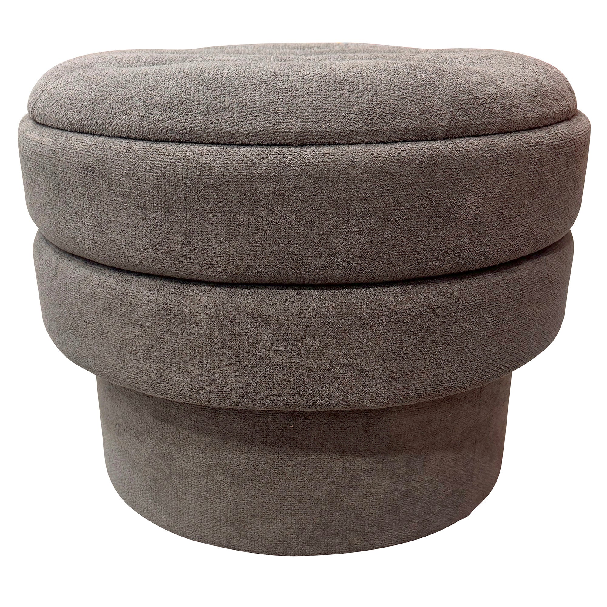 KEPLER-RND STORAGE OTTOMAN-WARM CHARCOAL
