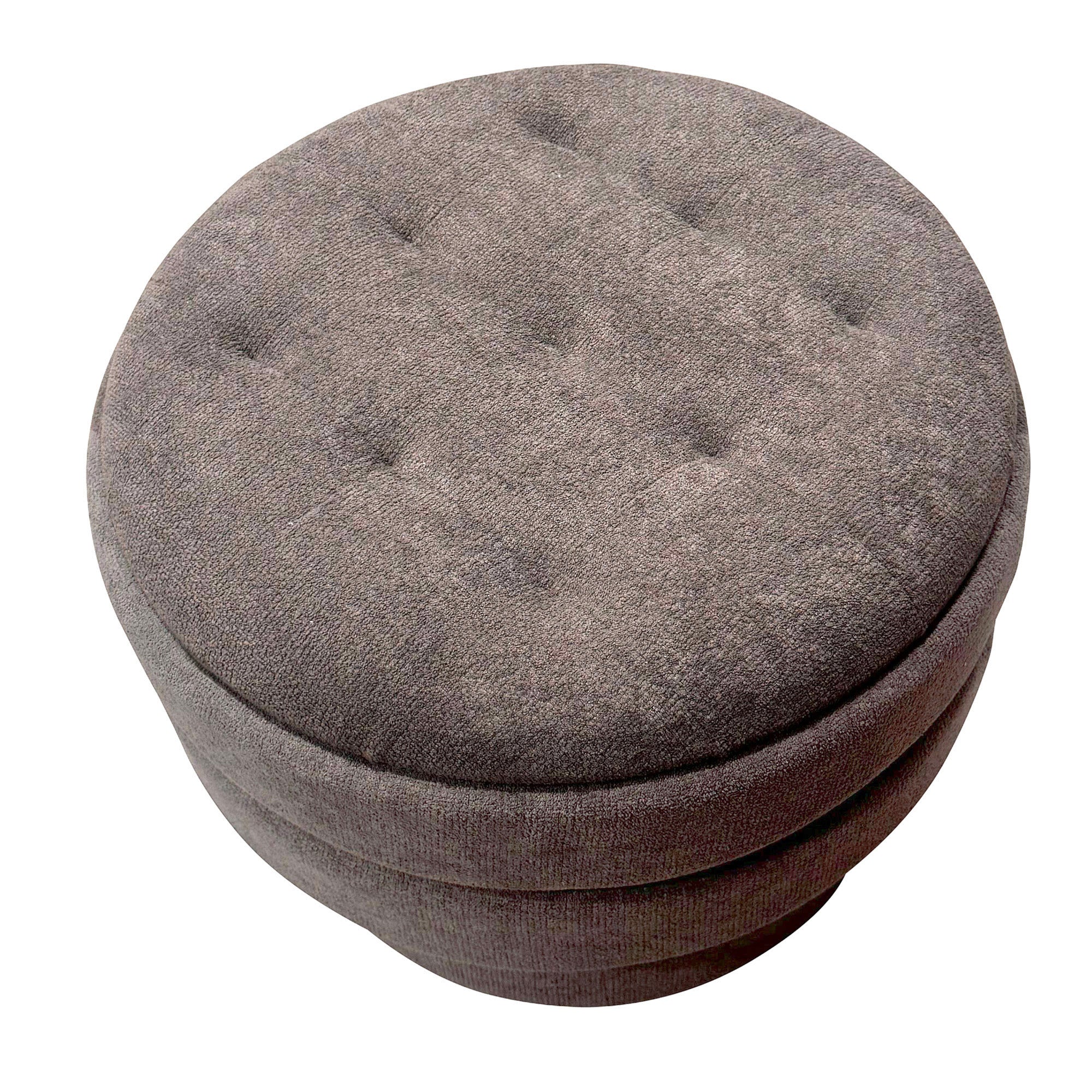 KEPLER-RND STORAGE OTTOMAN-WARM CHARCOAL