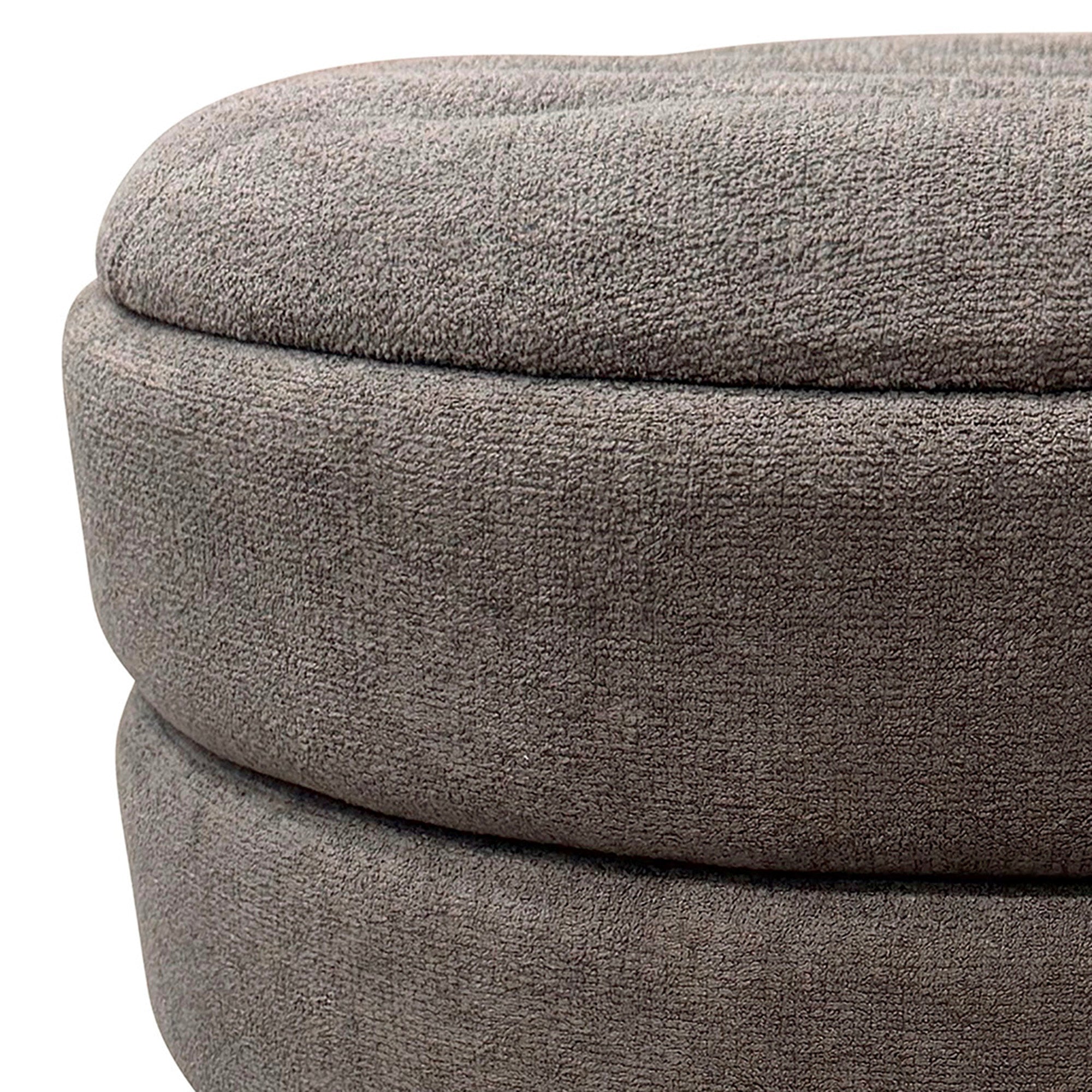 KEPLER-RND STORAGE OTTOMAN-WARM CHARCOAL