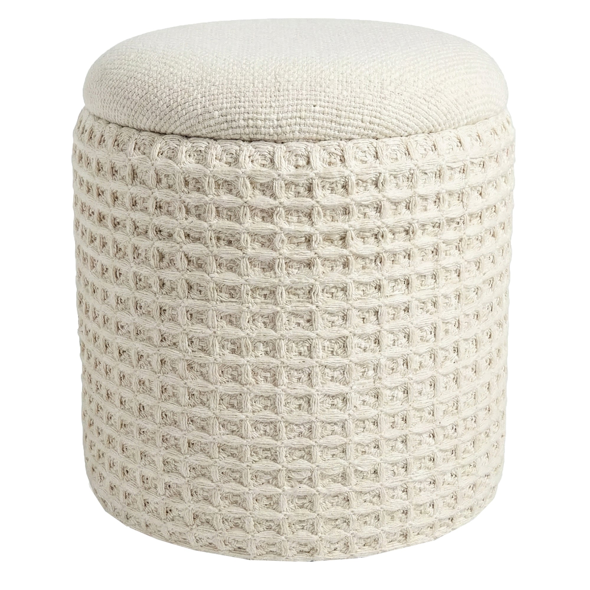 INDIGO-STORAGE OTTOMAN-IVORY
