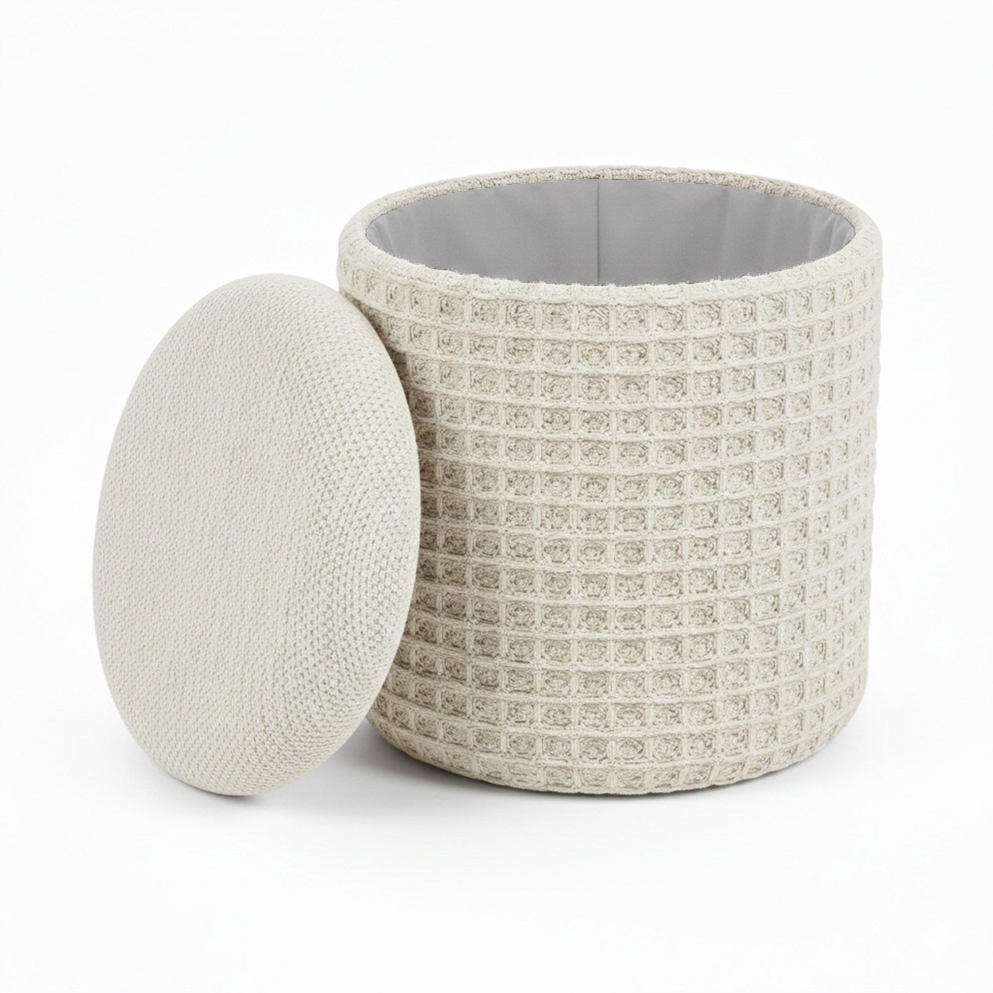 INDIGO-STORAGE OTTOMAN-IVORY