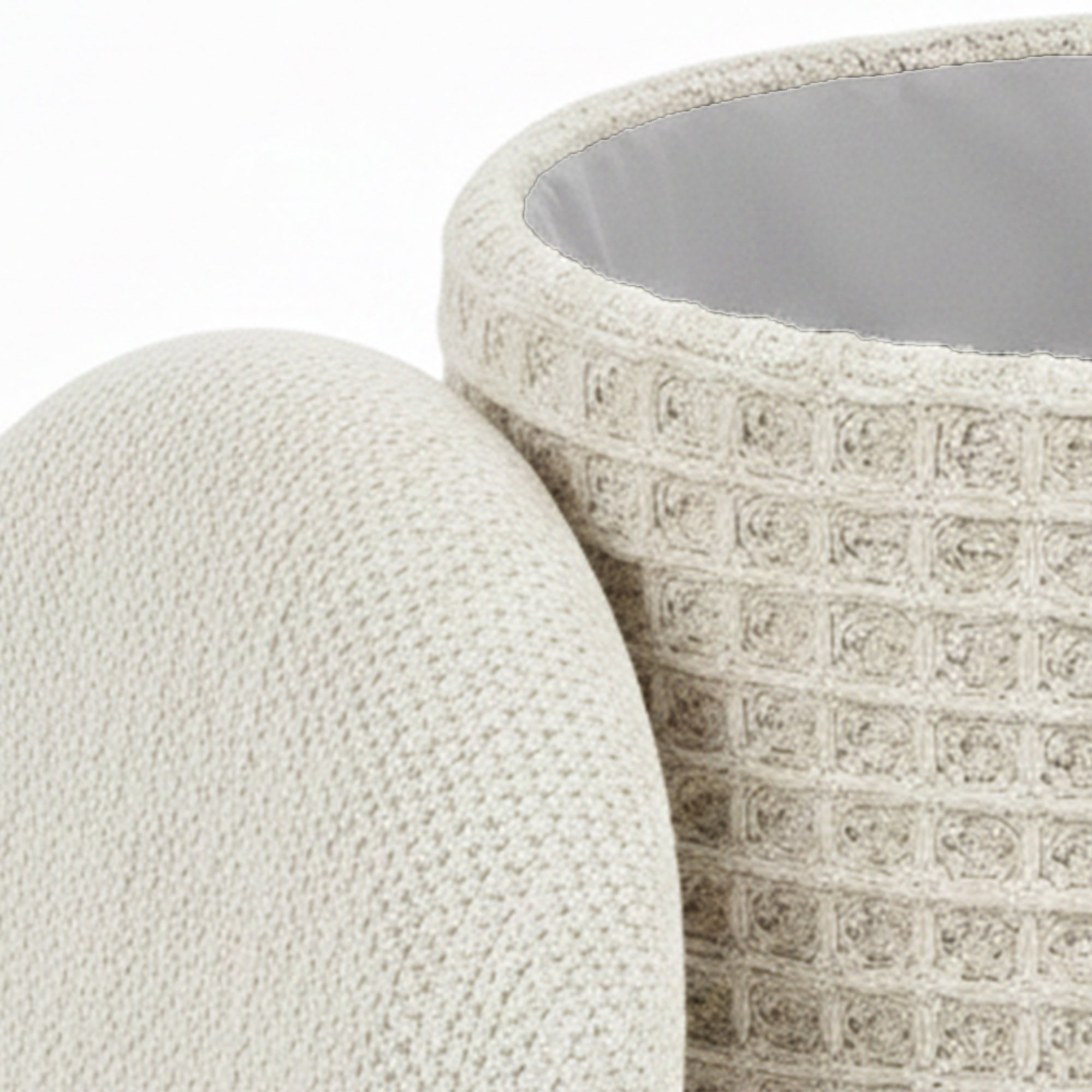 INDIGO-STORAGE OTTOMAN-IVORY