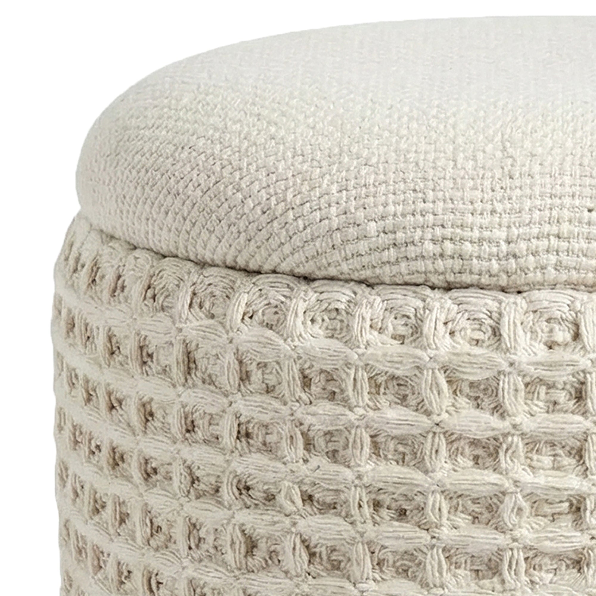 INDIGO-STORAGE OTTOMAN-IVORY