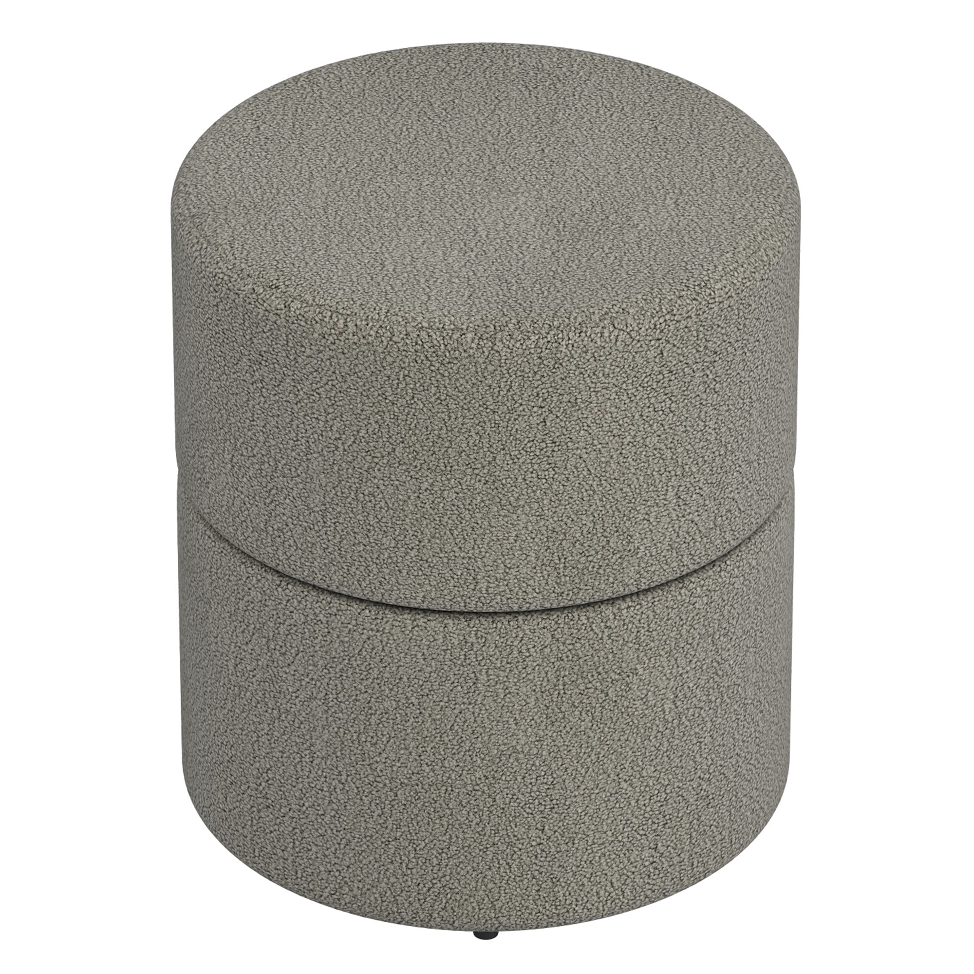 NOVAR-ROUND SWIVEL OTTOMAN-WARM GREY