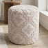 MAGNOLIA-ROUND STORAGE OTTOMAN-IVORY