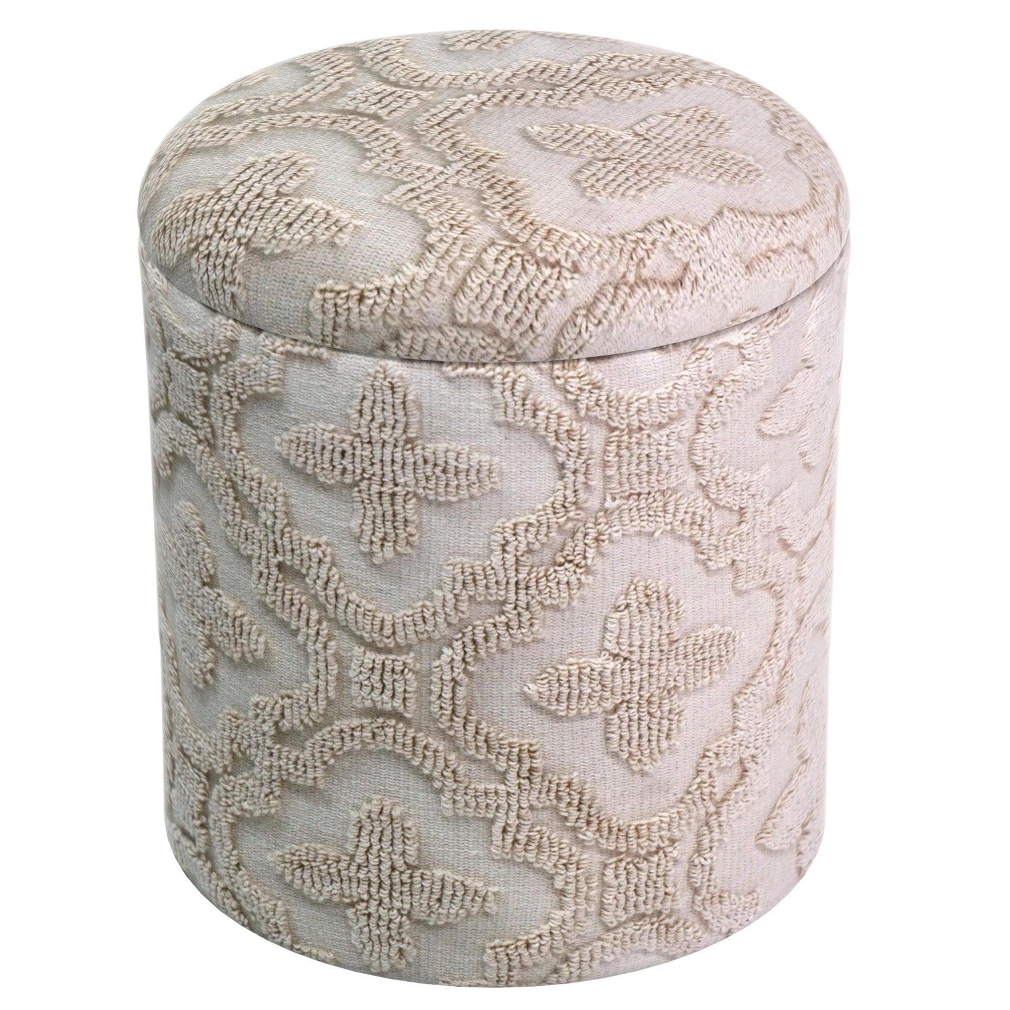 MAGNOLIA-ROUND STORAGE OTTOMAN-IVORY