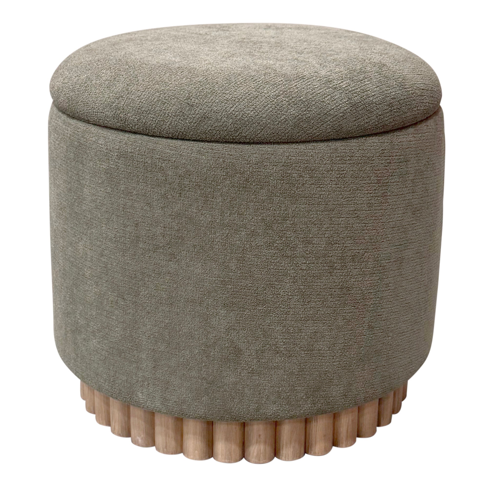 SADIE-ROUND STORAGE OTTOMAN-MOSS