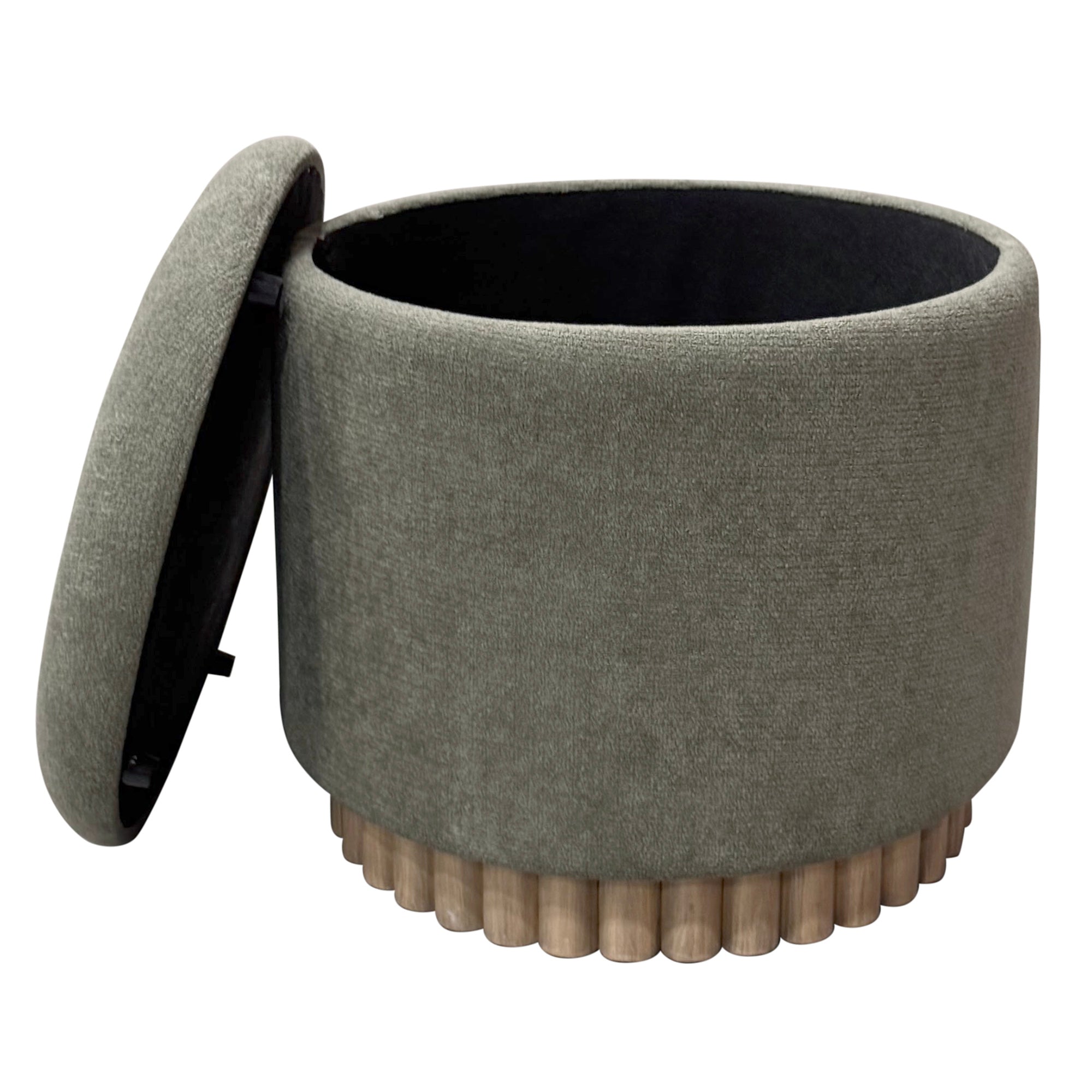 SADIE-ROUND STORAGE OTTOMAN-MOSS