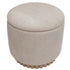 SADIE-ROUND STORAGE OTTOMAN-OAT