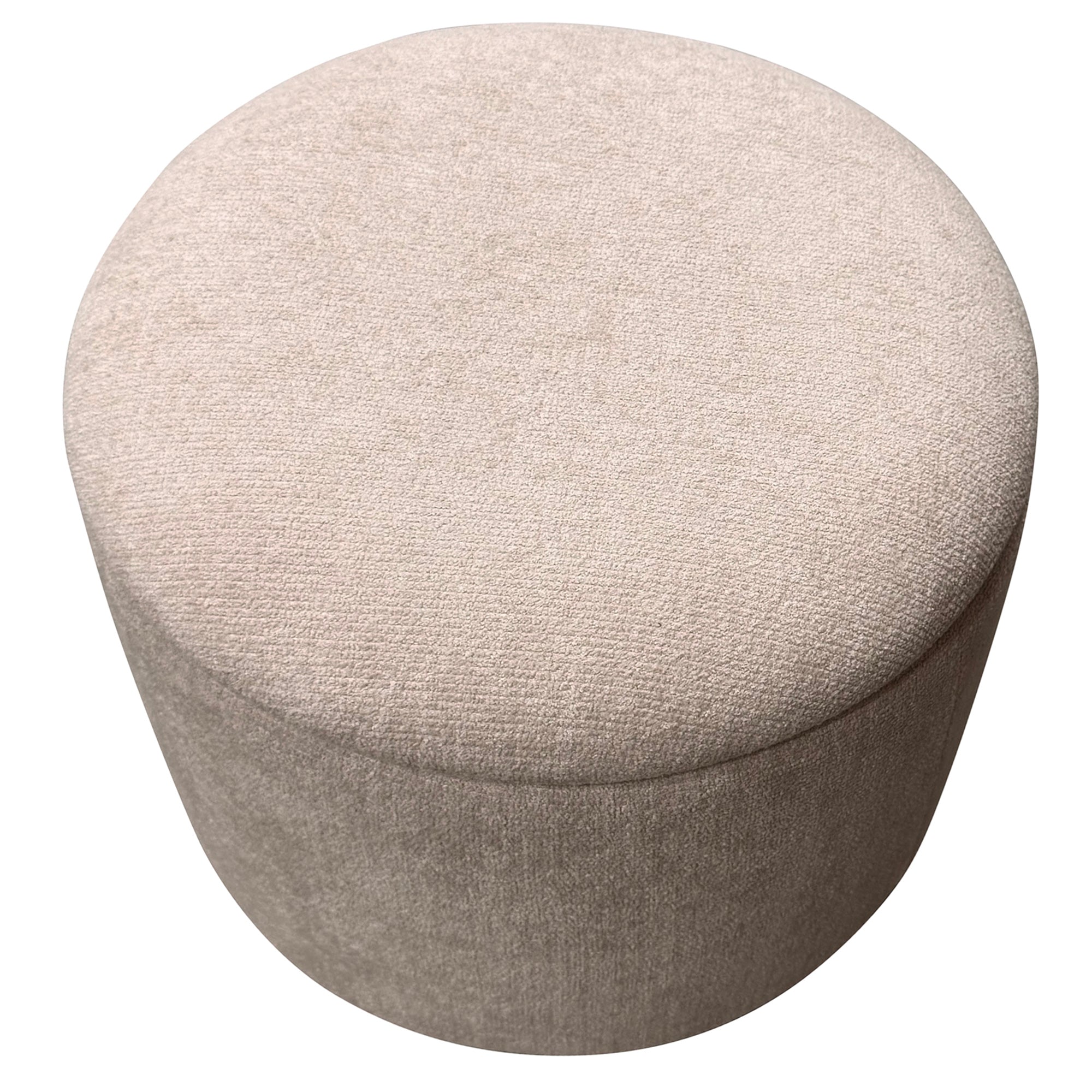 SADIE-ROUND STORAGE OTTOMAN-OAT