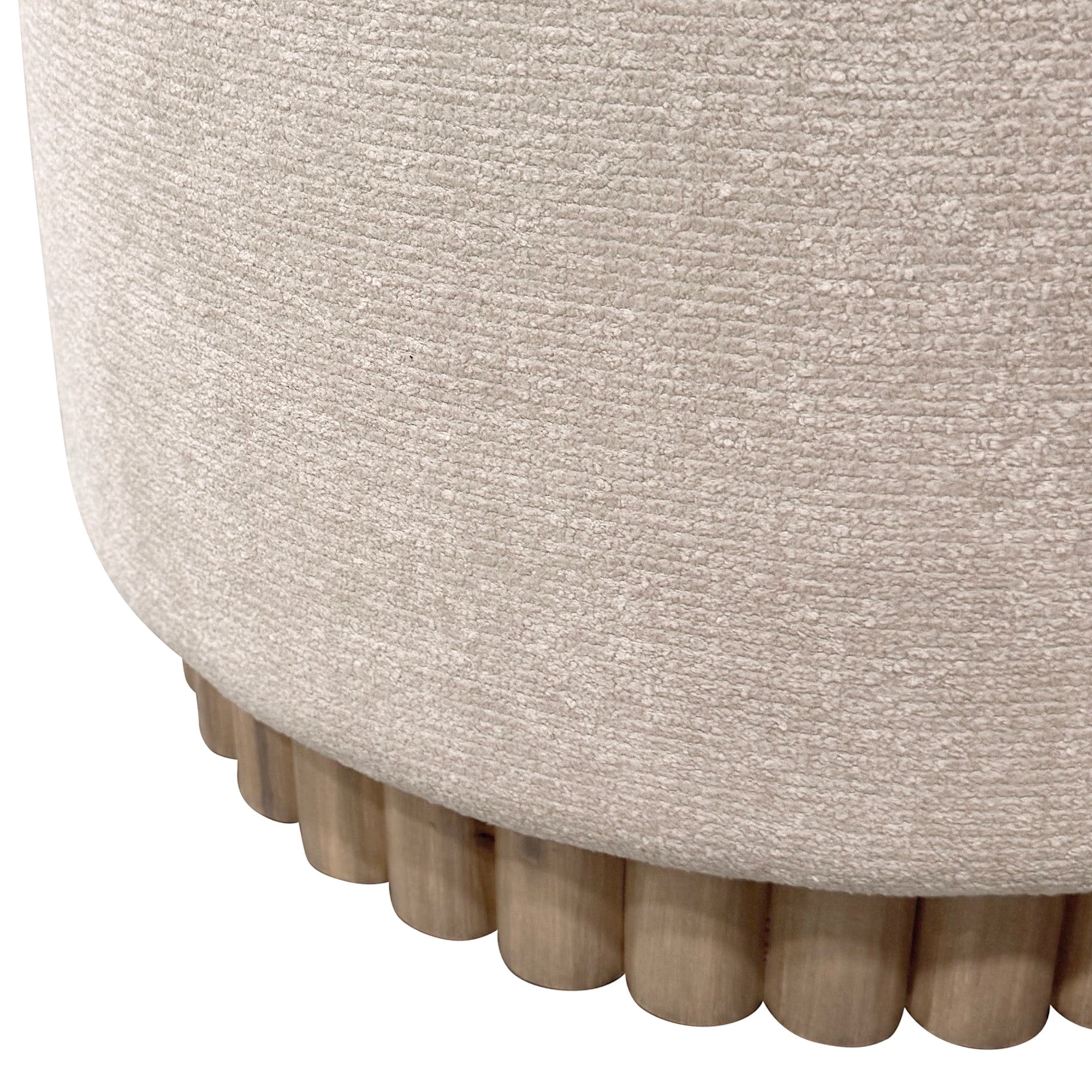 SADIE-ROUND STORAGE OTTOMAN-OAT