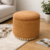 SADIE-ROUND STORAGE OTTOMAN-RUST