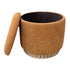 SADIE-ROUND STORAGE OTTOMAN-RUST