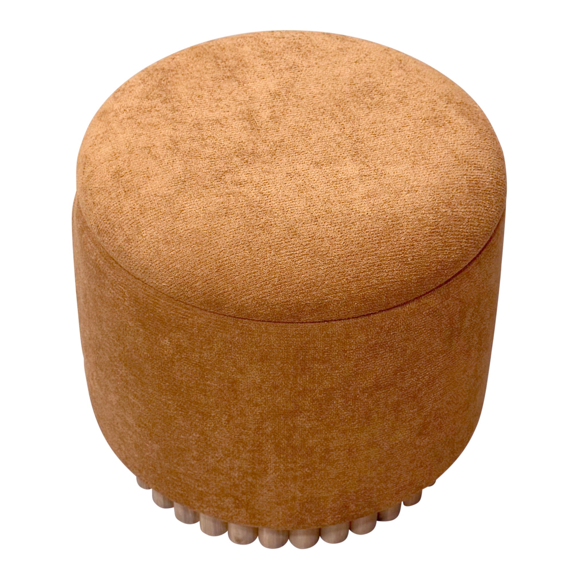 SADIE-ROUND STORAGE OTTOMAN-RUST