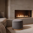 SADIE-RND STORAGE OTTOMAN-WARM CHARCOAL