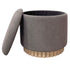 SADIE-RND STORAGE OTTOMAN-WARM CHARCOAL