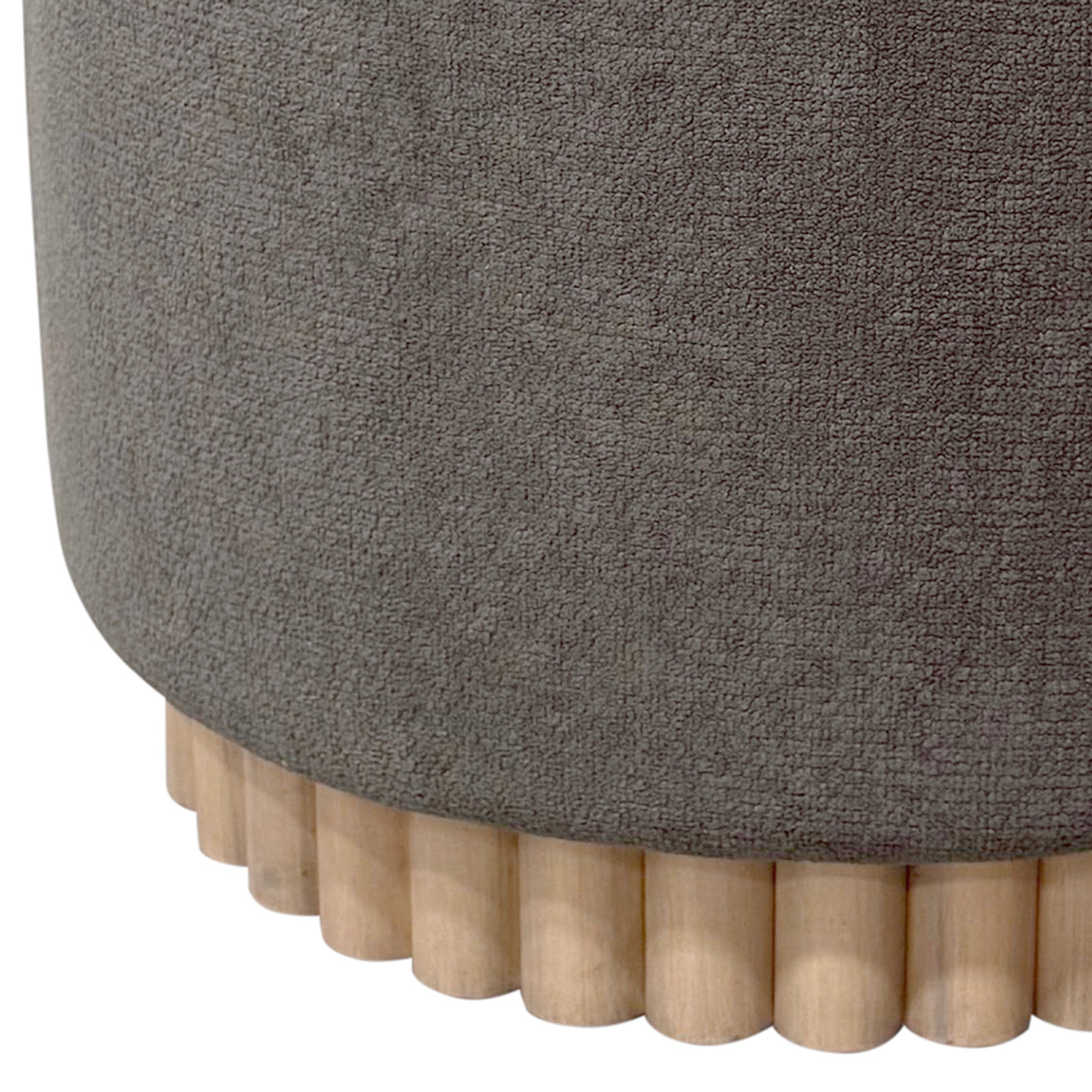 SADIE-RND STORAGE OTTOMAN-WARM CHARCOAL