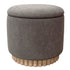 SADIE-RND STORAGE OTTOMAN-WARM CHARCOAL
