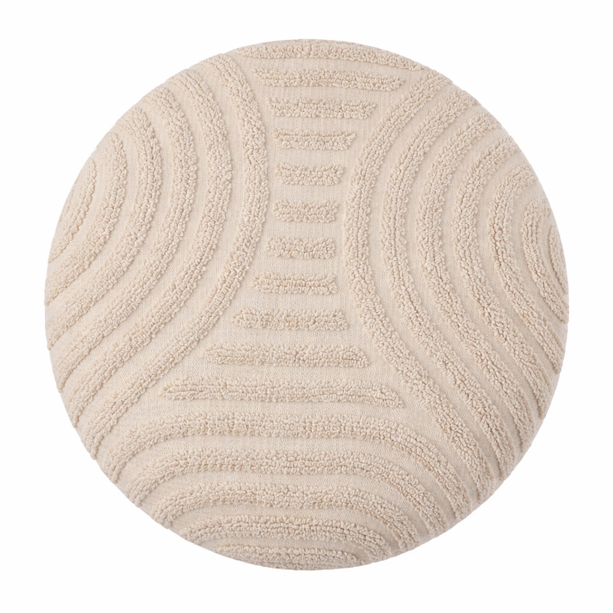 LULLU-ROUND STORAGE OTTOMAN-BEIGE