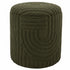 LULLU-ROUND STORAGE OTTOMAN-OLIVE GREEN