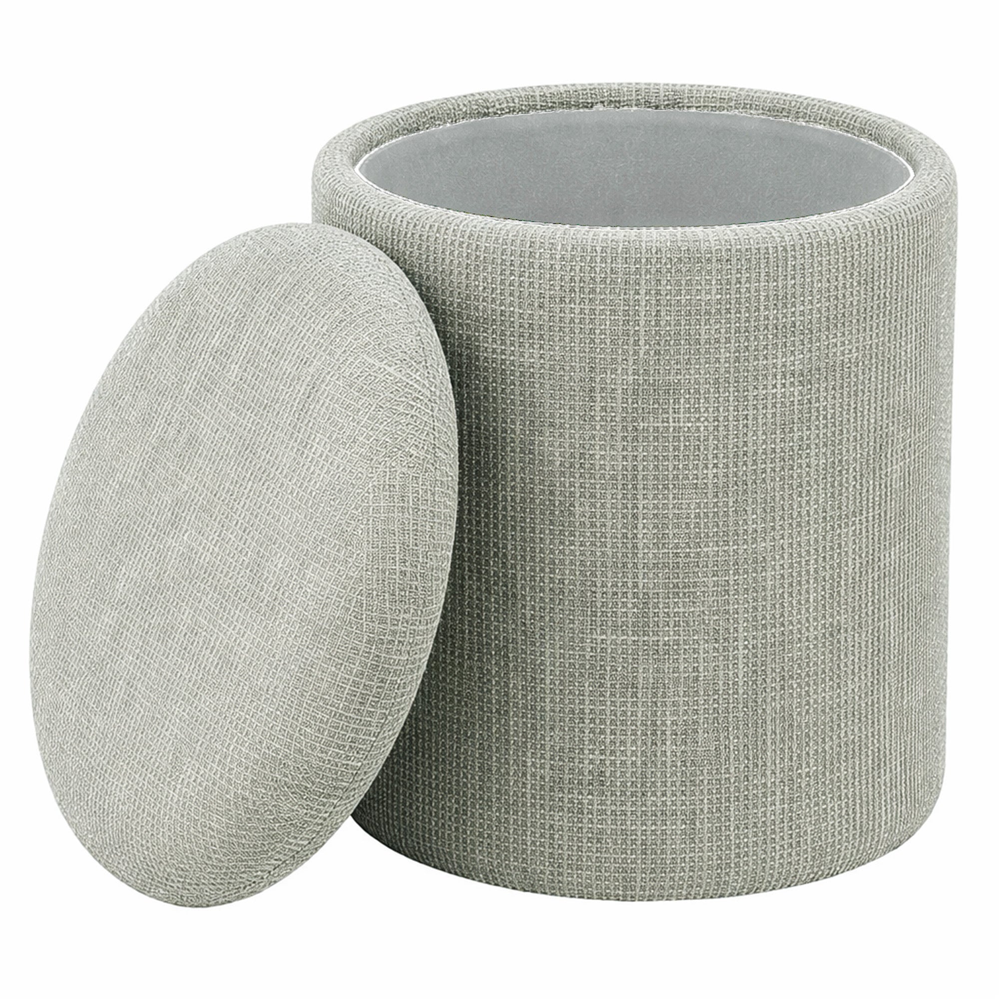TWYLA-ROUND STORAGE OTTOMAN-SAGE