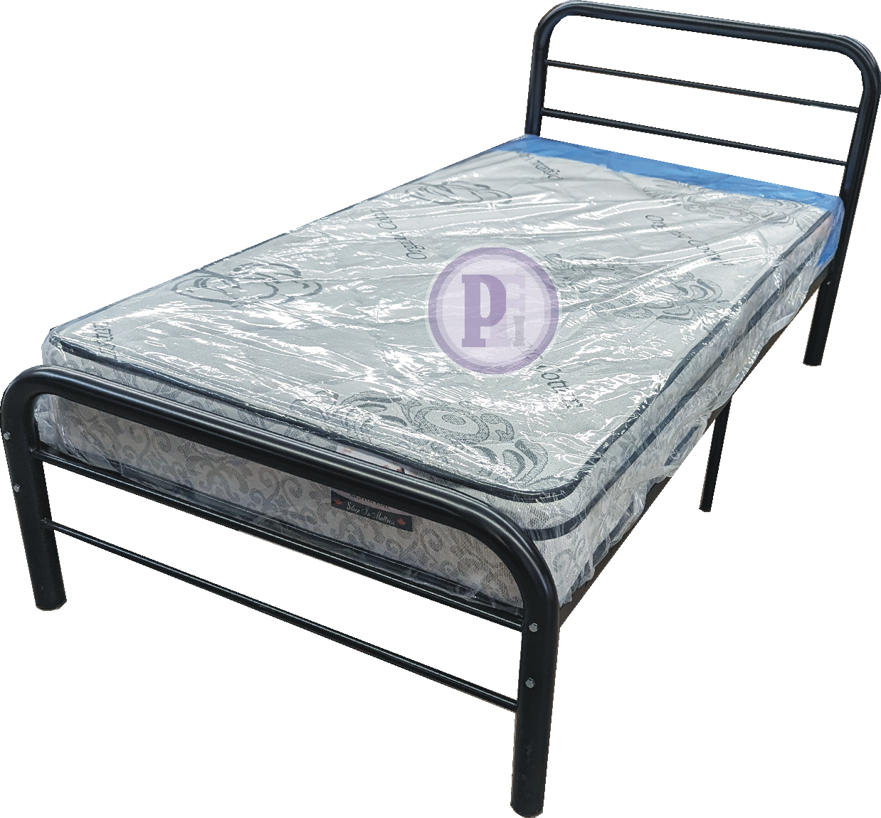 Platform Bed - EXTREMELY DURABLE, Black Metal  PF-465