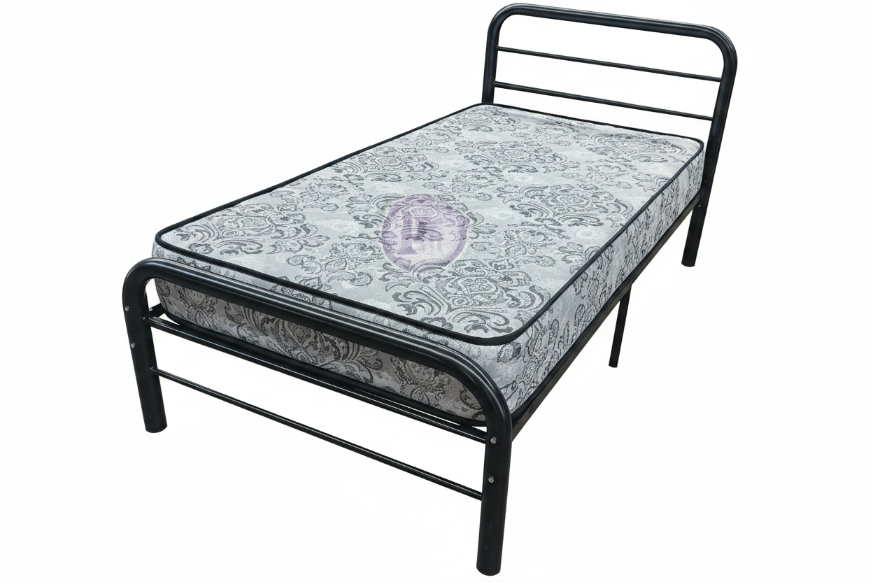 PF-465 Platform Bed - EXTREMELY DURABLE, Black Metal, Made in Toronto