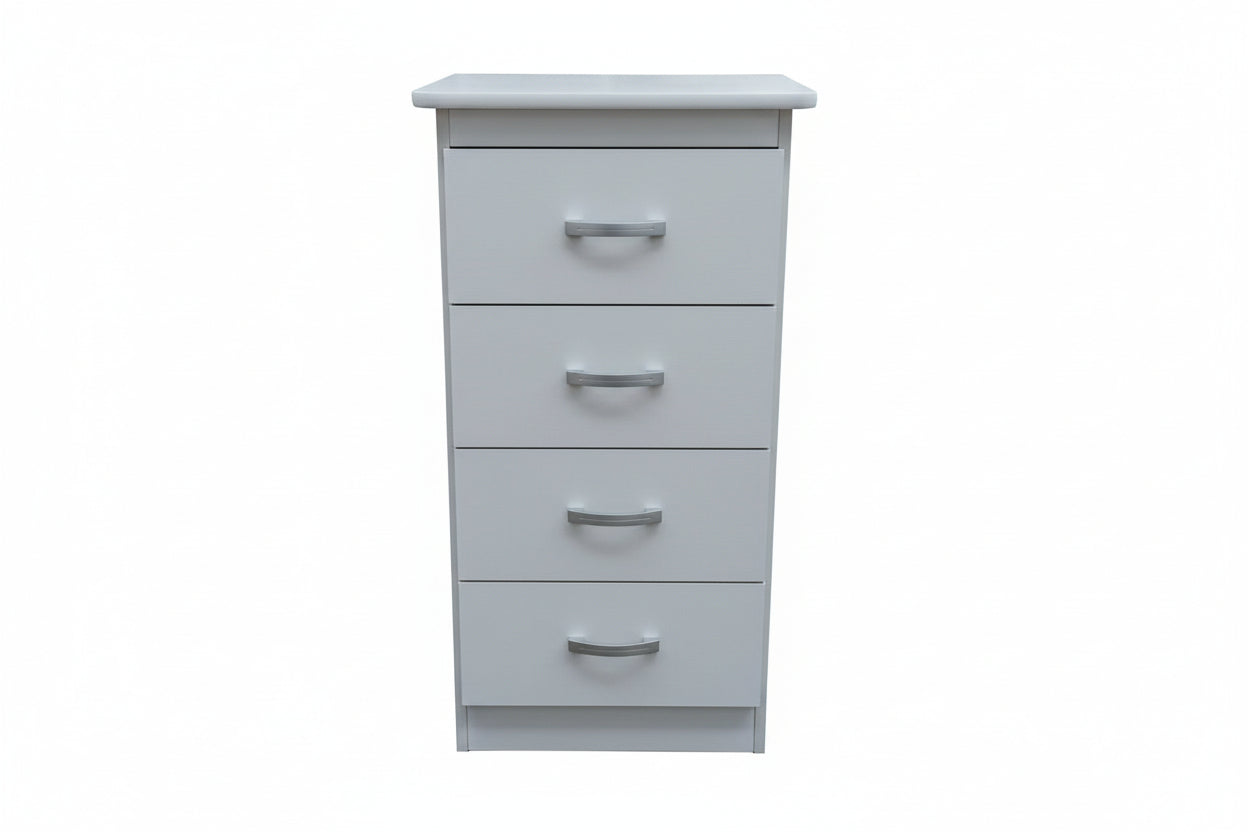 STR "Tall Boy" 4 Drawer Narrow Chest - Available in various Colours