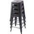 JL Metal Barstool, Black, Matte Finish, 24" High, Stackable, Sold Each