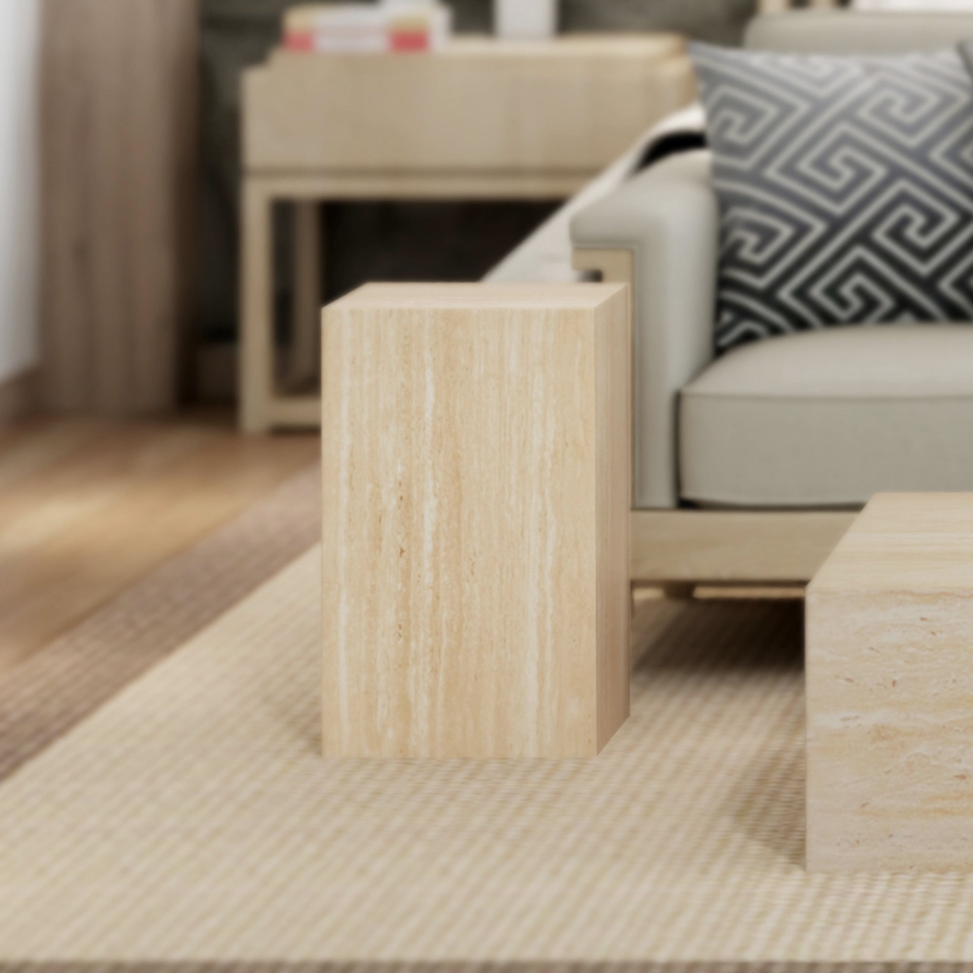 ARTEMIS-TALL ACCENT TBL-TRAVERTINE