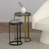 ARES-2PC ACCENT TABLE-ANTIQUE GOLD BLACK