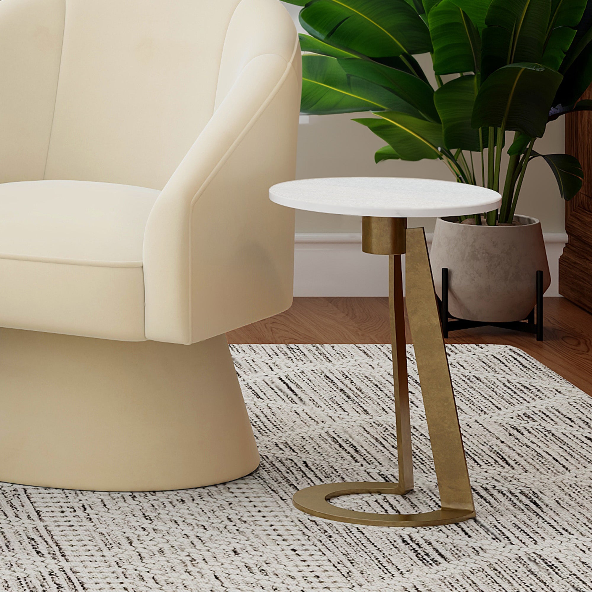 DEVAS-ACCENT TABLE-WHITE