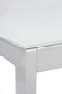 JL  0626WL Dining Table, White Glass Top, White Metal Frame, 44" x 30"