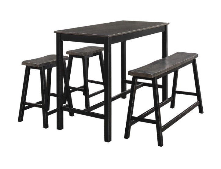 4 Piece Pub Set with Bench - Counter Height Grey  MZ-5578-32