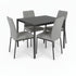 JL  0626BS Dining Table, Black Glass Top, Black Metal Frame, 30" x 30"