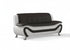 BOL "AUCKLAND" Sofa, Black + White, Faux Leather, Chrome Legs
