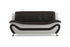 BOL "AUCKLAND" Sofa, Black + White, Faux Leather, Chrome Legs