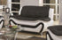 "AUCKLAND" White + Black, Sofa, Love Seat or Chair, Faux Leather, Chrome Legs