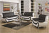 "AUCKLAND" White + Black, Sofa, Love Seat or Chair, Faux Leather, Chrome Legs