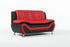 BOL "AUCKLAND" Loveseat,  Red+ Black, Faux Leather, Chrome Legs
