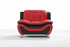 BOL "AUCKLAND" Armchair,  Red+ Black, Faux Leather, Chrome Legs