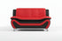 BOL "AUCKLAND" Loveseat,  Red+ Black, Faux Leather, Chrome Legs