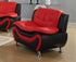 "AUCKLAND" Red+ Black, Sofa, Love Seat or Chair, Faux Leather, Chrome Legs