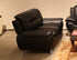 "FELIX Black" Sofa, Love Seat or Chair, Faux Leather, Chrome Legs