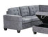 "EMERSON" Sectional Sofa, 106" Wide, Grey Fabric, Storage Ottoman, Reversible