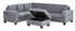 "EMERSON" Sectional Sofa, 106" Wide, Grey Fabric, Storage Ottoman, Reversible