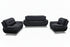BOL "FELIX Black" Sofa Set, 3Pc, Faux Leather, Chrome Legs